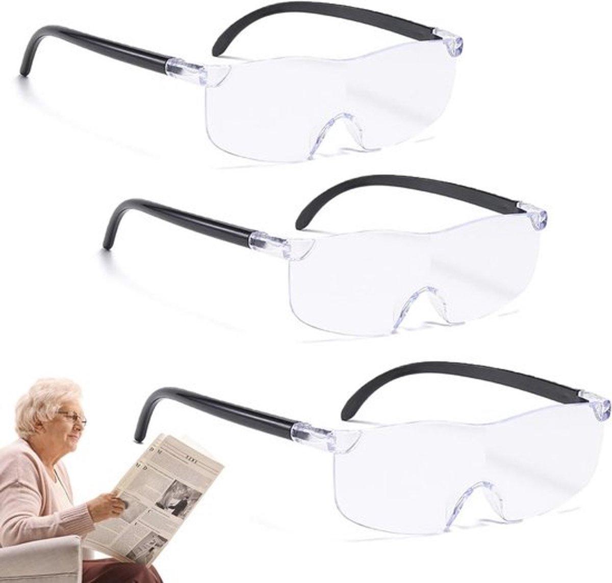 Vergrootglas met 150%, 200% en 300% vergroting - Handheld leesloep met anti-blauw licht