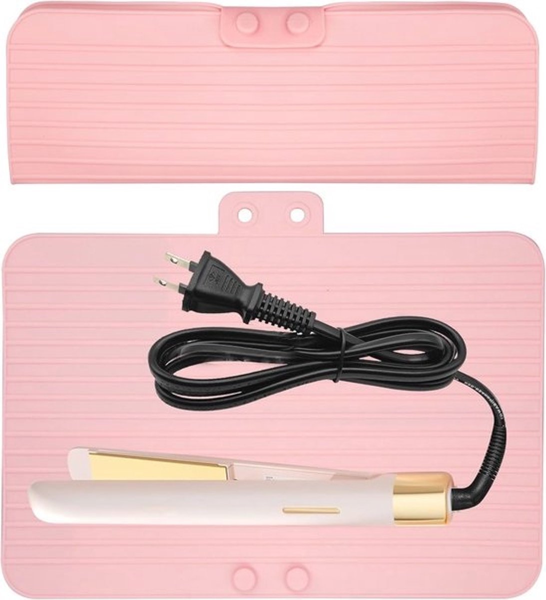2-in-1 Hittebestendige Matte Haarstyling Reiszak - Opbergcase voor Krultang en Steilijzer
