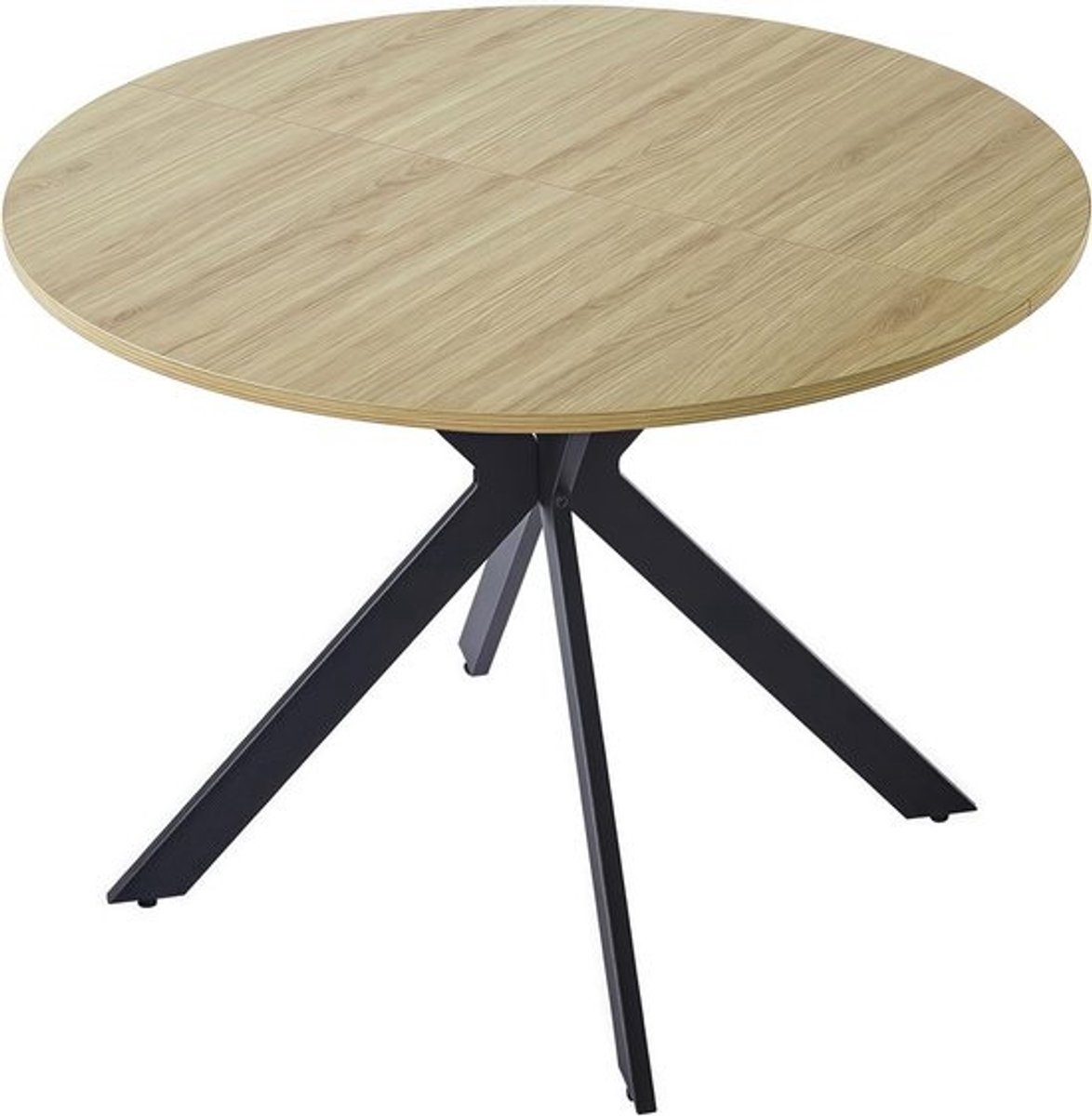 Ronde Eettafel 100 cm Industrieel Stijl Hout Bruin Geschikt voor 4-6 Personen