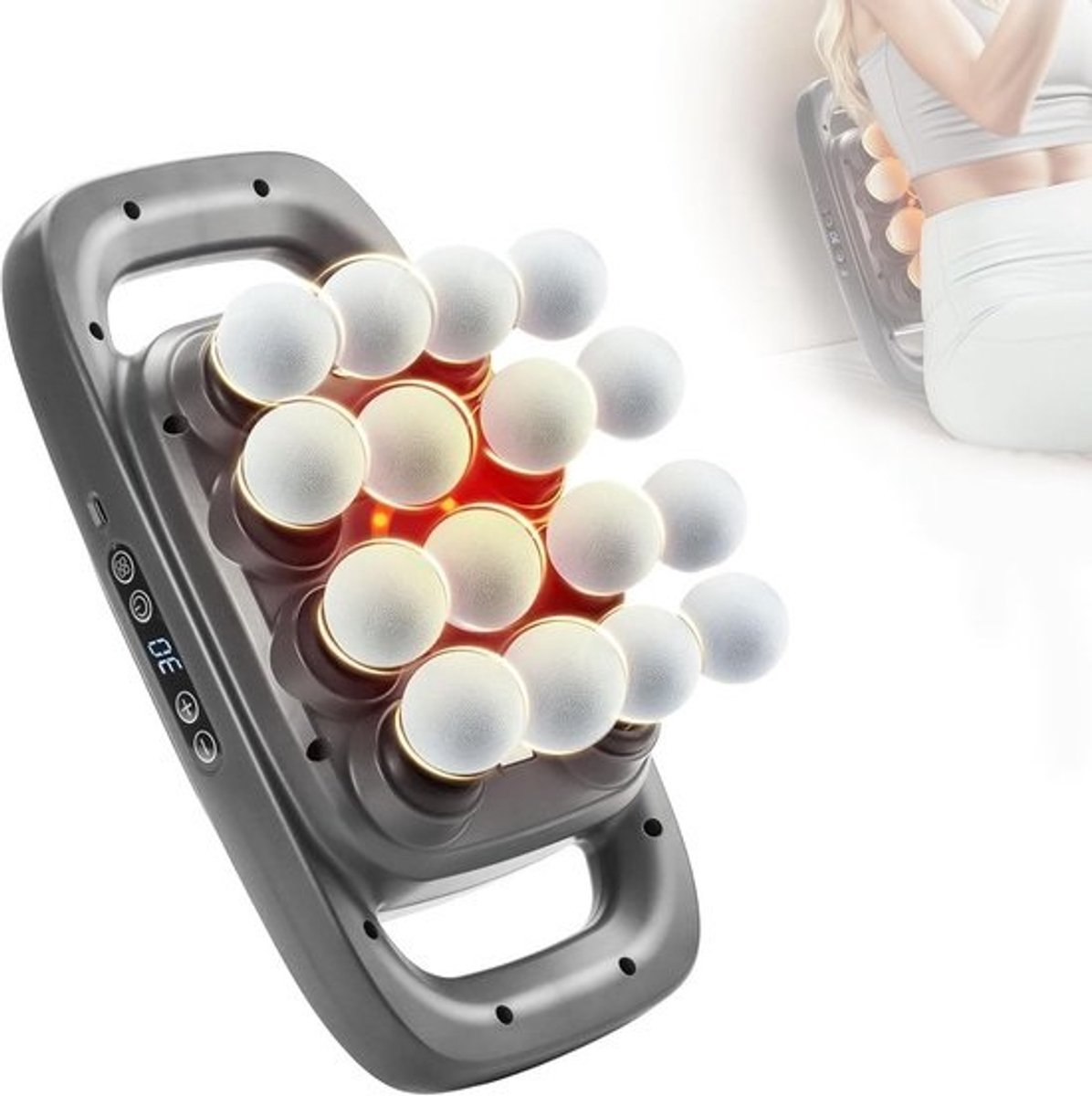 Diepe Weefsels Massagepistool met 16 Koppen en 30 Snelheden - Stille Elektrische Spiermassage voor Pijnverlichting