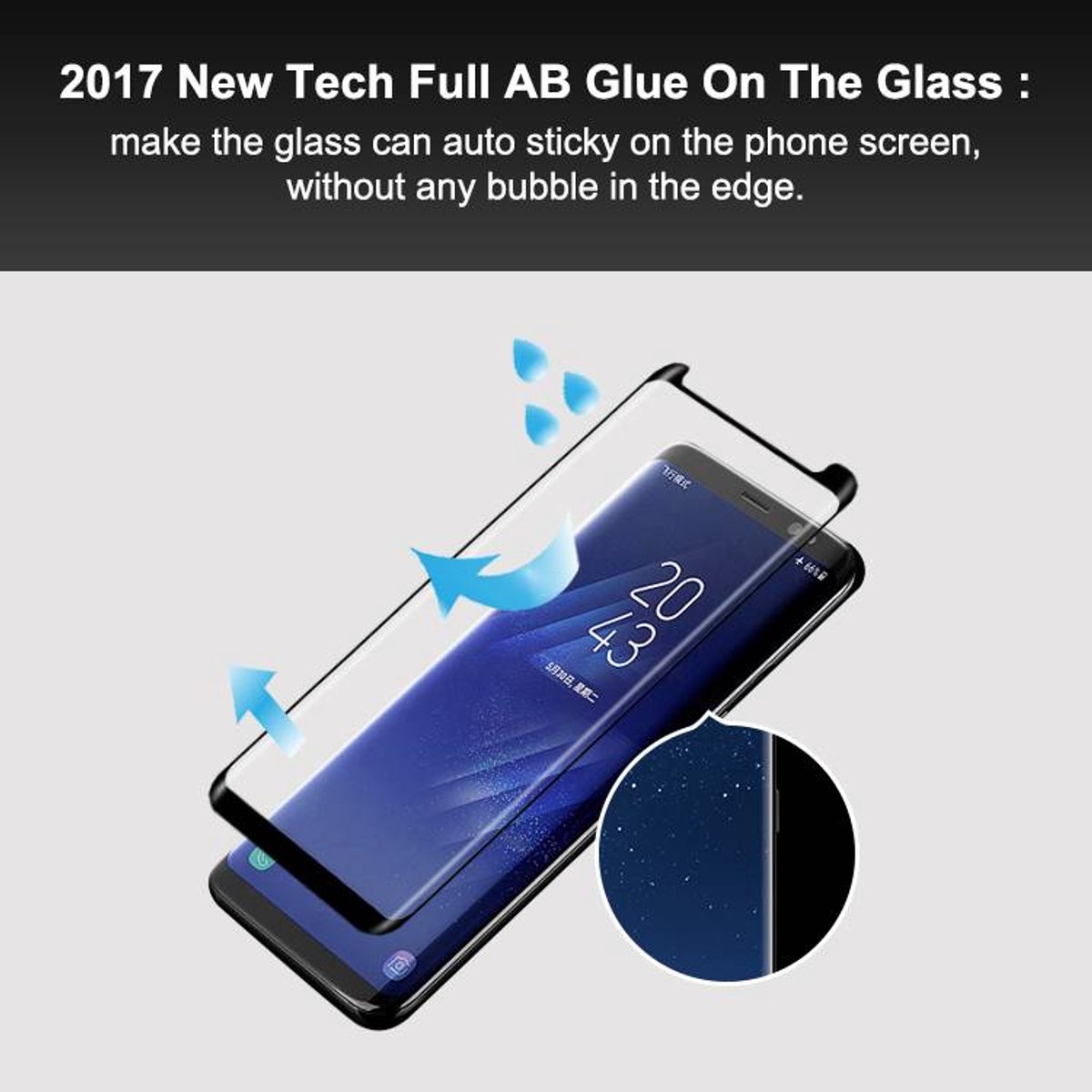 Glass Small 3D Full Glue Galaxy S8 Plus