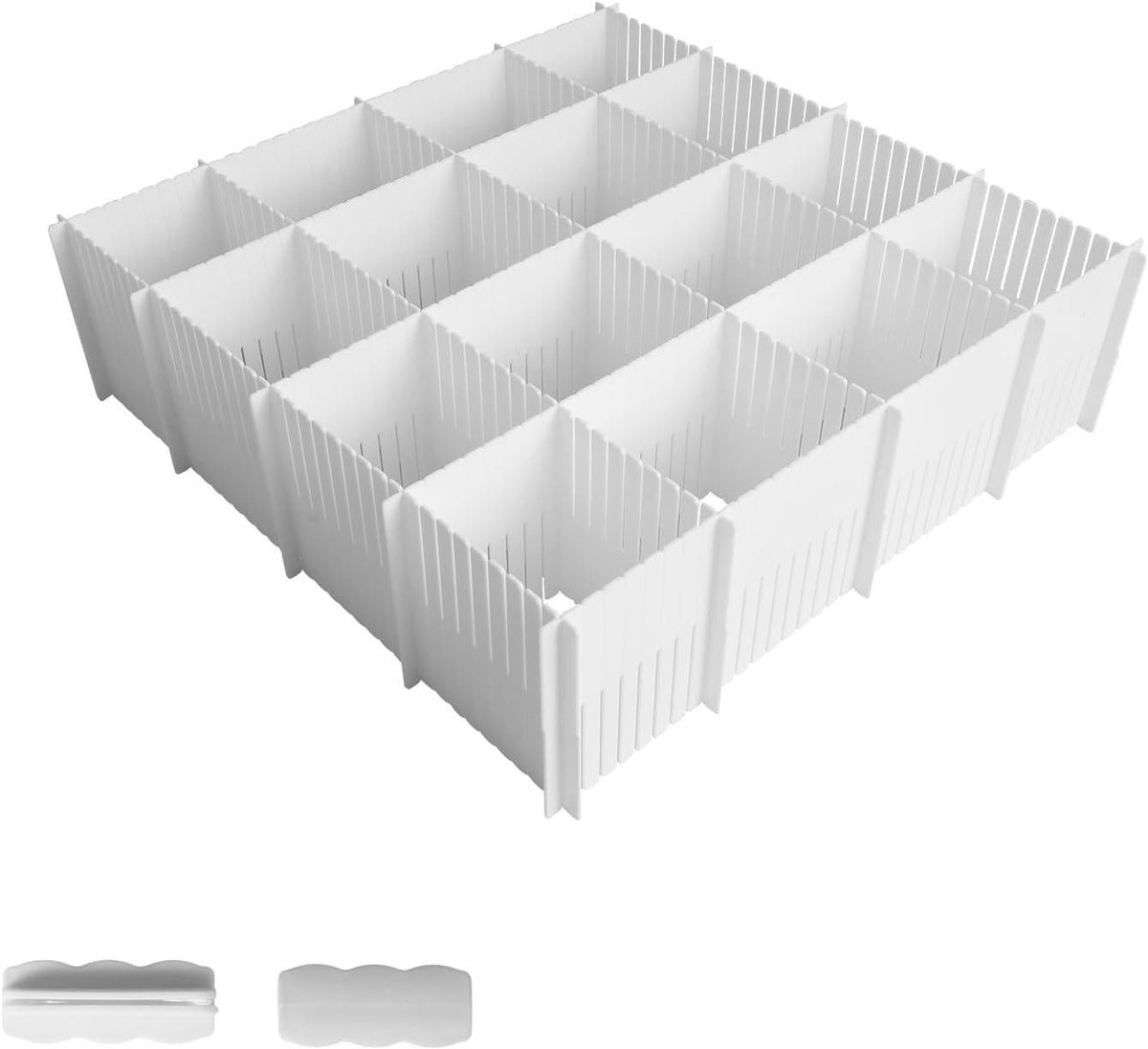 Ladeverdelers - Wit - 38 x 11 cm - Verstelbare Scheidingswanden met Accessoires - Voor Keuken, Kantoor en Slaapkamer