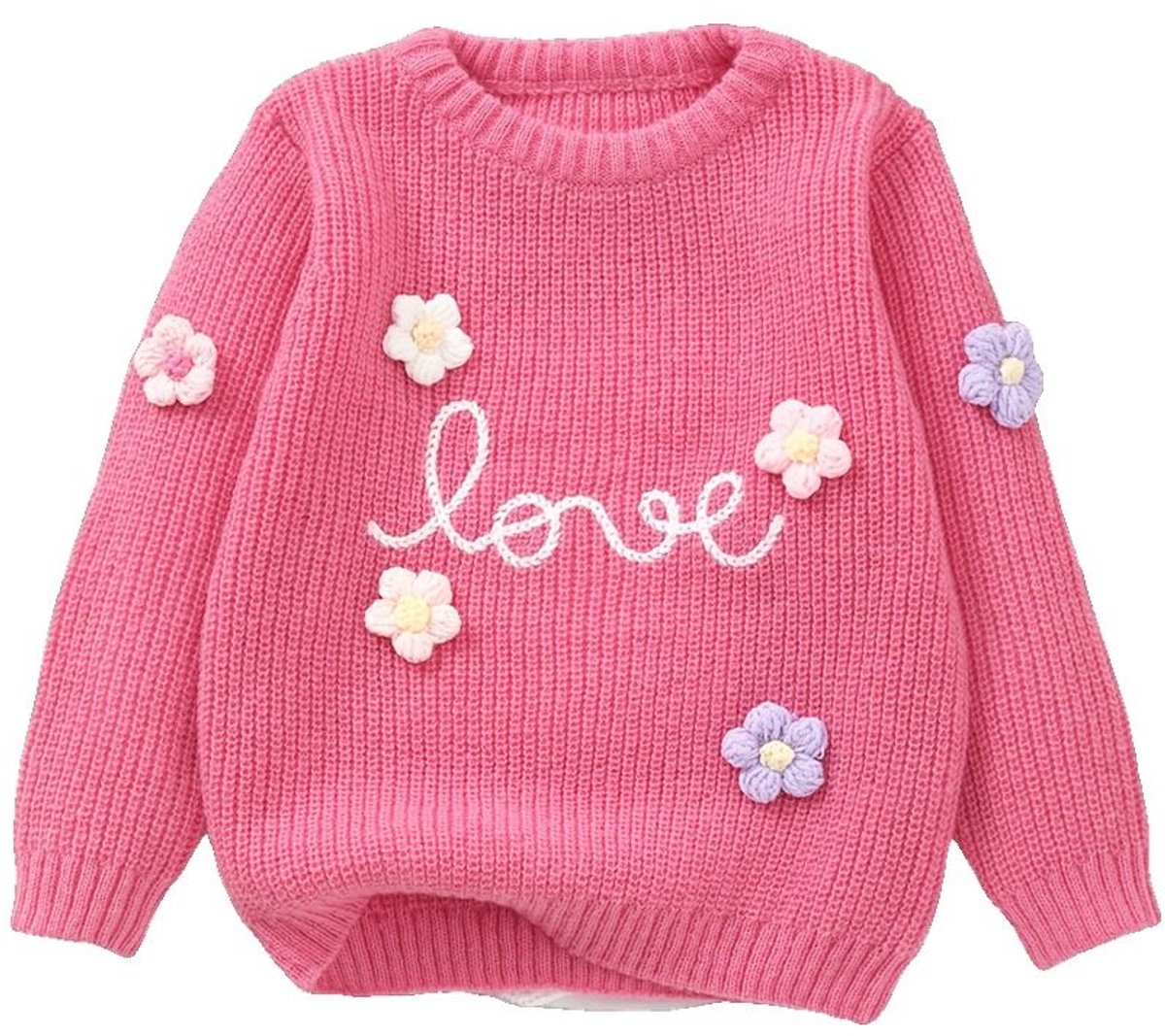 Currero Sweater Meisjes Sweaters Sweatshirt Hoodie Warme Trui Pullover Jumper Crewneck Vest 4-5 Jaar Perzik