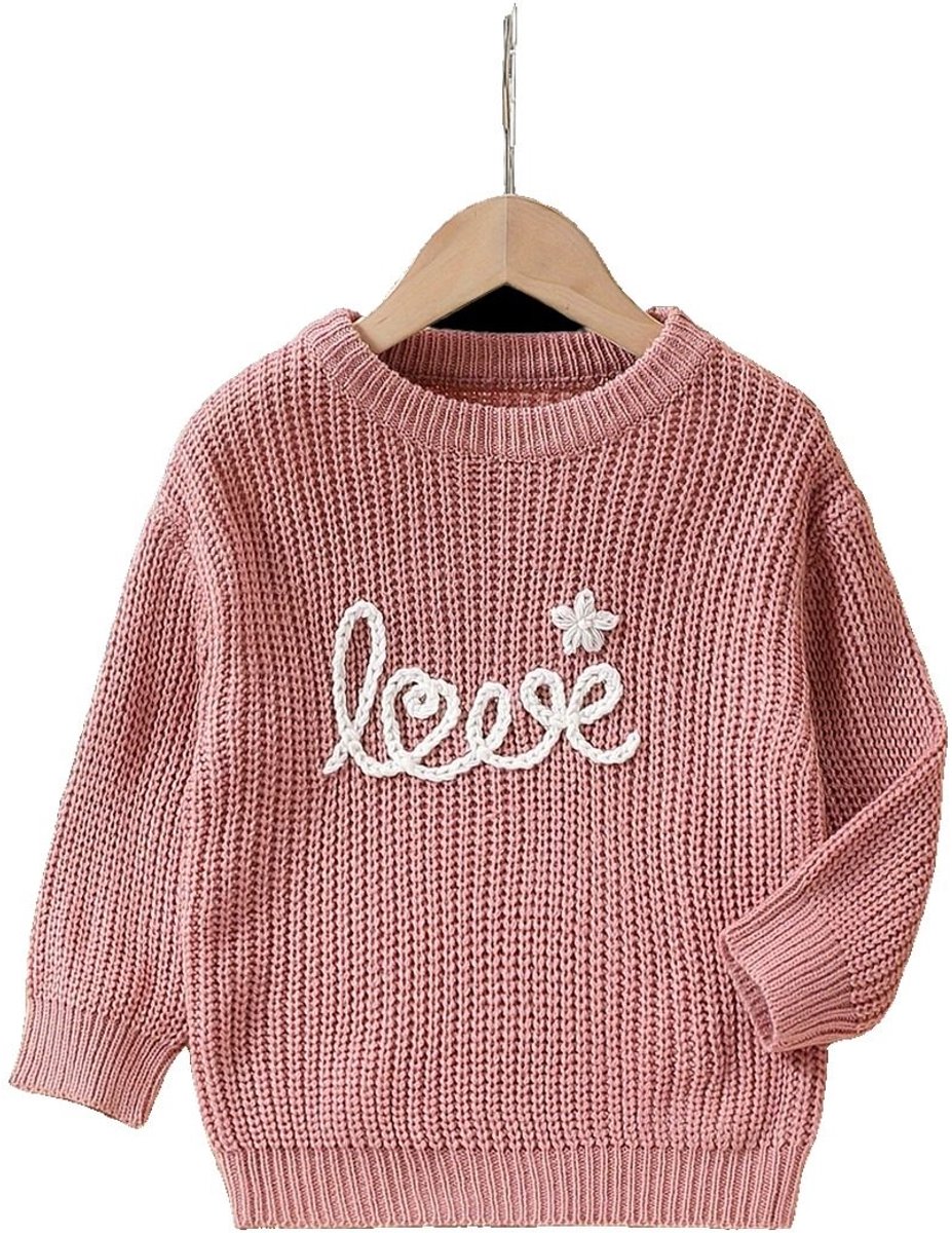 Currero Sweater Meisjes Sweaters Sweatshirt Hoodie Warme Trui Pullover Jumper Crewneck Vest 1-2 Jaar Roze