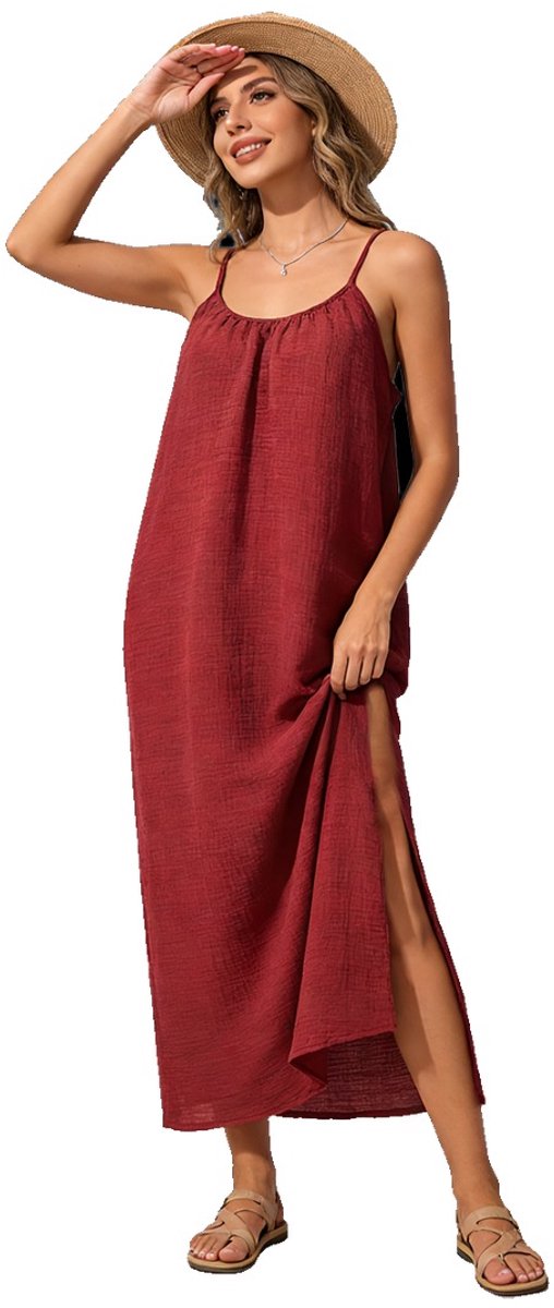 Currero Open Rug Jurk Backless Body Jurk Shirt Jurken Open Back Dress De Kleur Van Rood