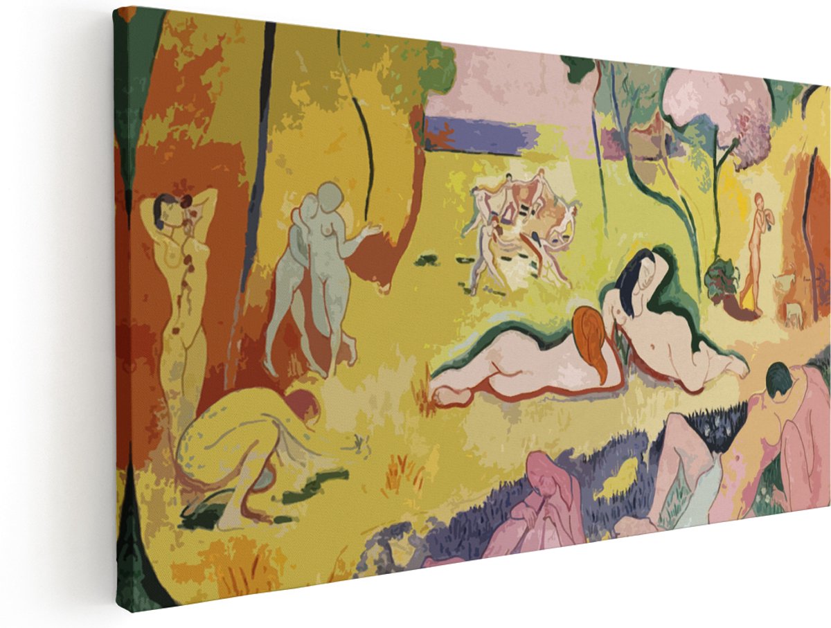 Artaza Canvas Schilderij The Joy Of Life - 180x90 cm - Groot - Wanddecoratie Matisse - Muurdecoratie Modern Landschap - Schilderijen Op Canvas