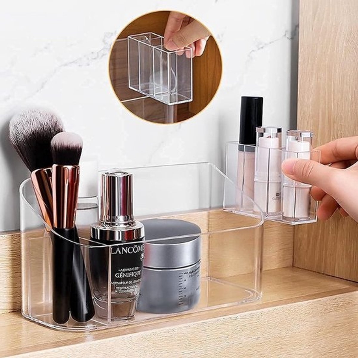 Cosmetica Organizer met 9 Compartimenten en Verstelbare Verdelers