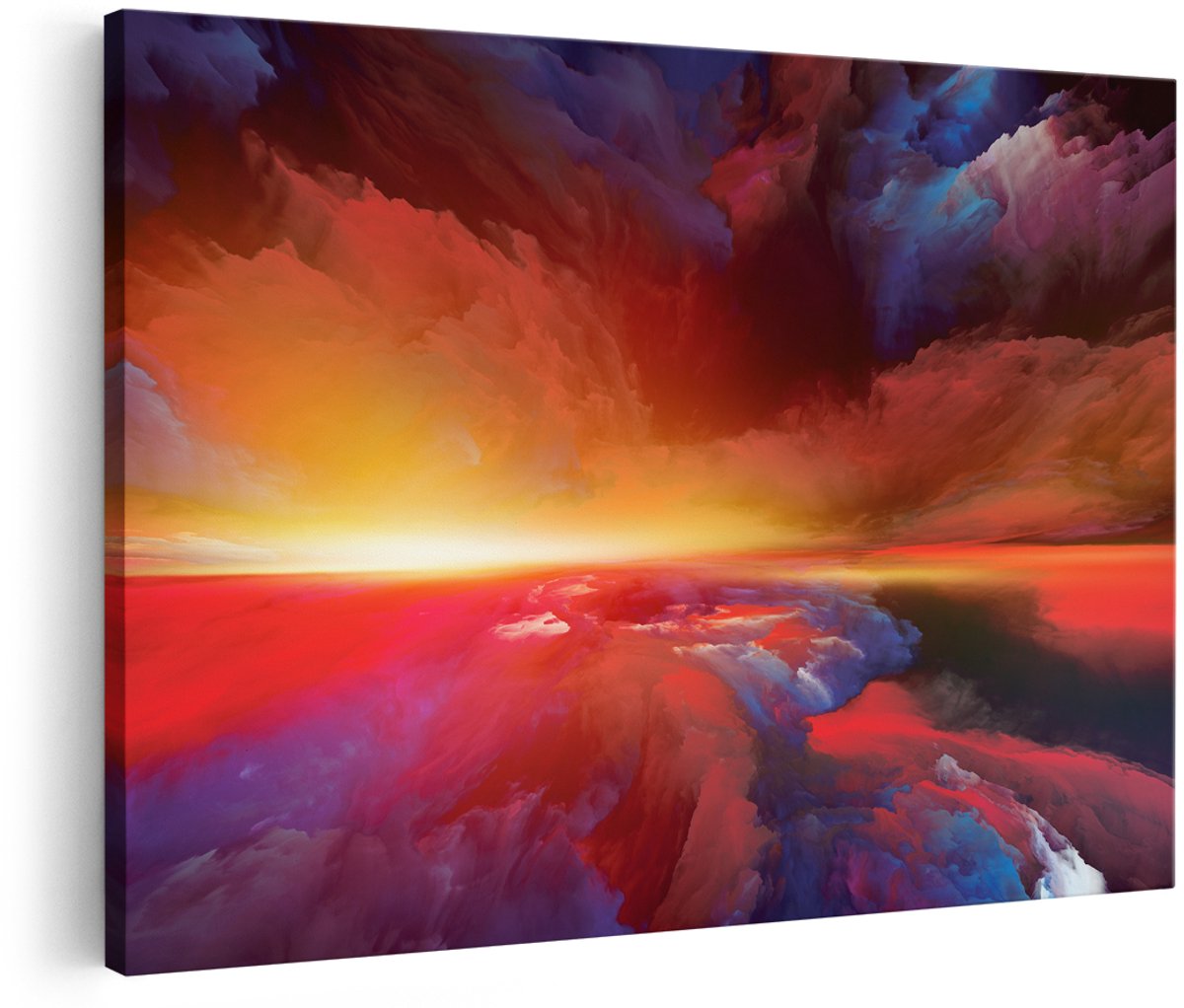 Artaza Canvas Schilderij Abstracte Kunst - Dromenland - 180x120 cm - Groot - Foto Op Canvas - Wanddecoratie Woonkamer