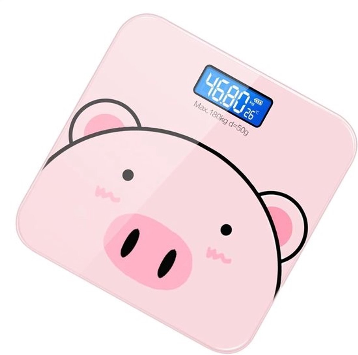Digitale Weegschaal - Elektronische Schaal - Lichaamsgewicht Meten - USB Oplaadbaar - 29 x 29 cm - Wit