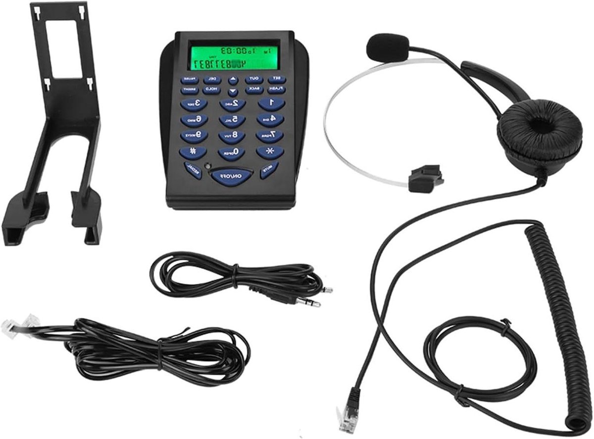 Vaste Telefoon - Kantoor Telefoon - Thuiskantoor Bellen - Met Headset Jack - 17.7 x 13.5 x 8.2 cm - Zwart