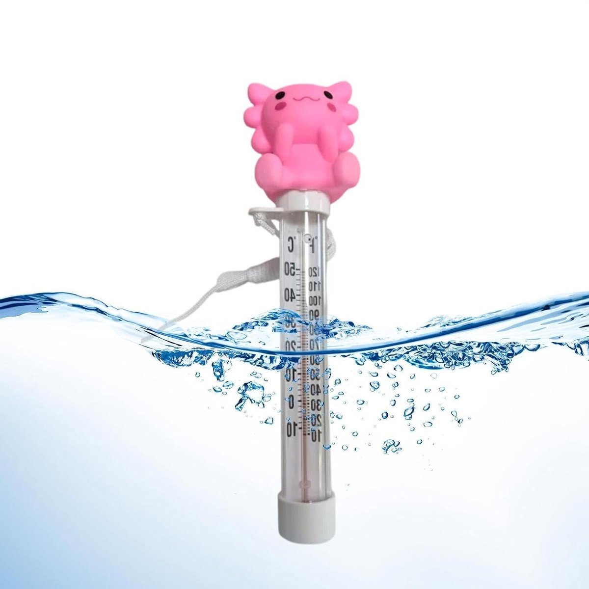 Zwembadthermometer Drijvend - Badthermometer Salamander - Water Temperatuur Meten - Gemakkelijk Afleesbaar - 22 Centimeter - Meerdere Kleuren
