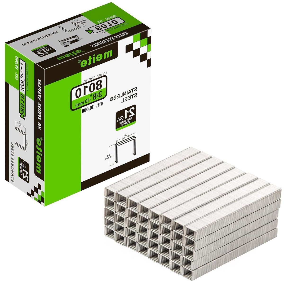 Bekleding Nietjes - Nietjes RVS - Meubels Stofferen - Roestvrij Staal - 10mm - Staalschijn