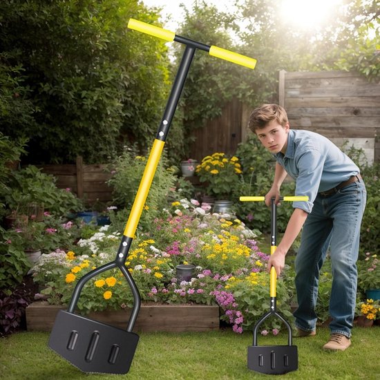 Gazonrand Snijder - Tuinrand Gereedschap - Strakke Gazonranden - Gekartelde Rand Staal - 106 x 22 cm - Meerkleurig van Merkloos	 — afbeelding 4