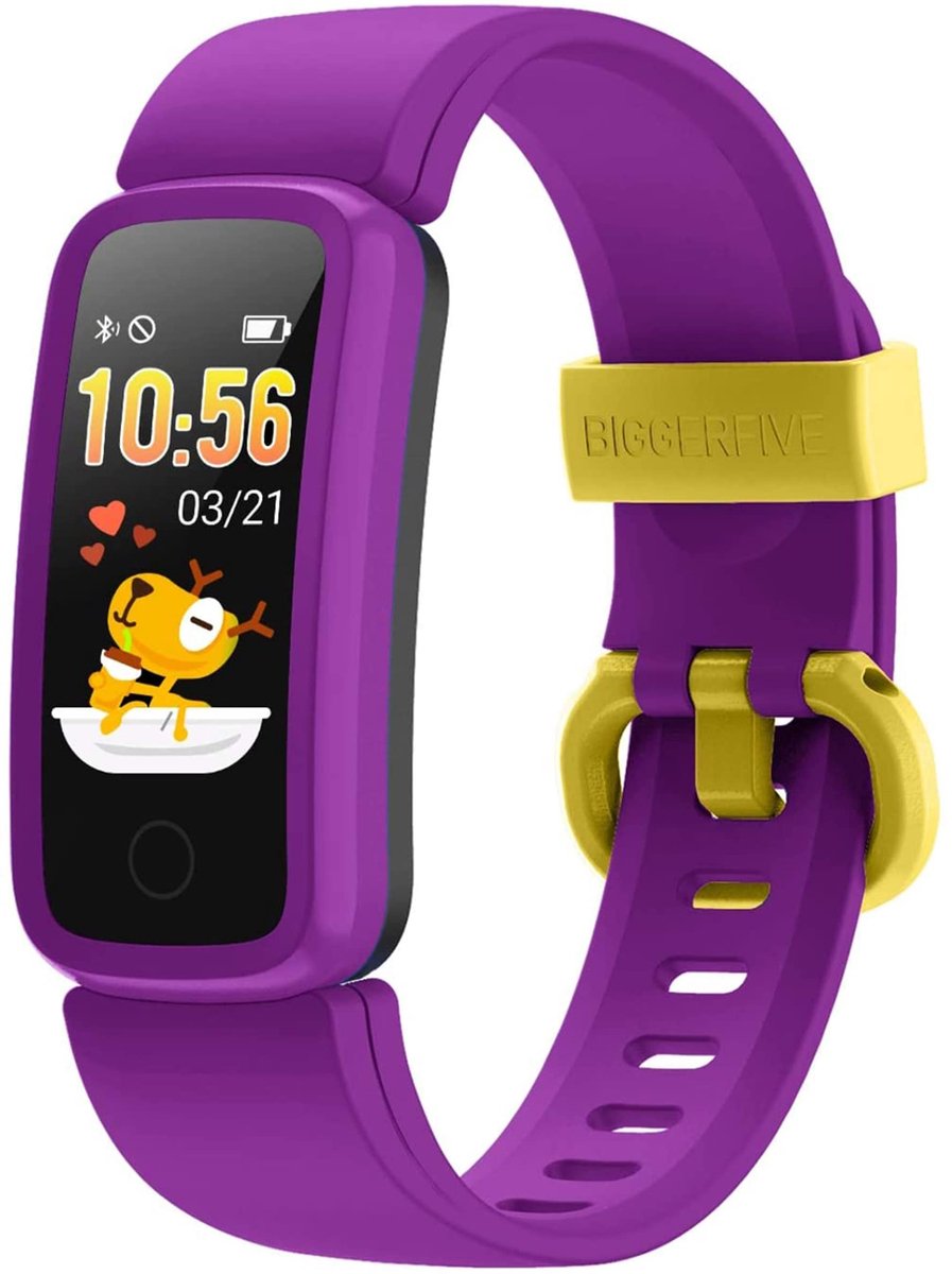 SnelShoppen - Vigor Fitnesstracker Kinderen Meisjes Jongens Tieners - Activiteitstracker Stappenteller Hartslagmeter Slaapmonitor Waterdicht Purple