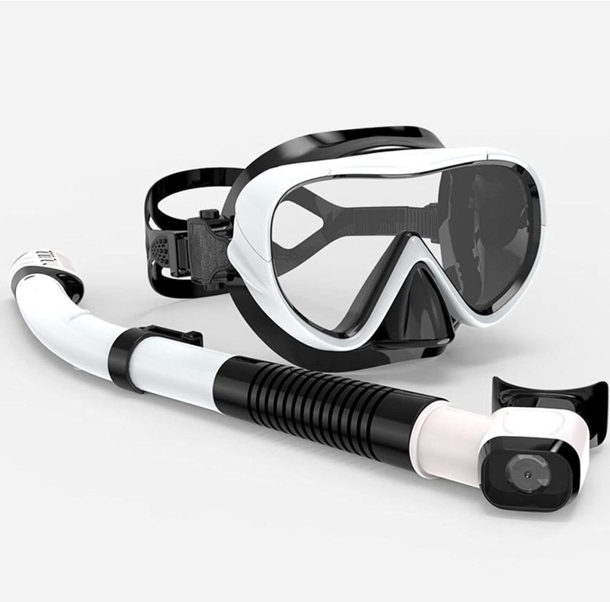 Snorkelmasker Gezicht - Duikbril Water - Onderwater Ontdekken - 180° Panoramisch Zicht - Volledig Gezicht - Blauw