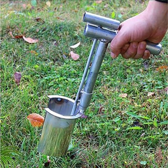 Bloembollen plantenbak - Tuinplantgereedschap Zaailingplanter - Bloembollen Planten - Robuust Roestvrij Staal - 32 x 16 x 7.5 cm — afbeelding 4
