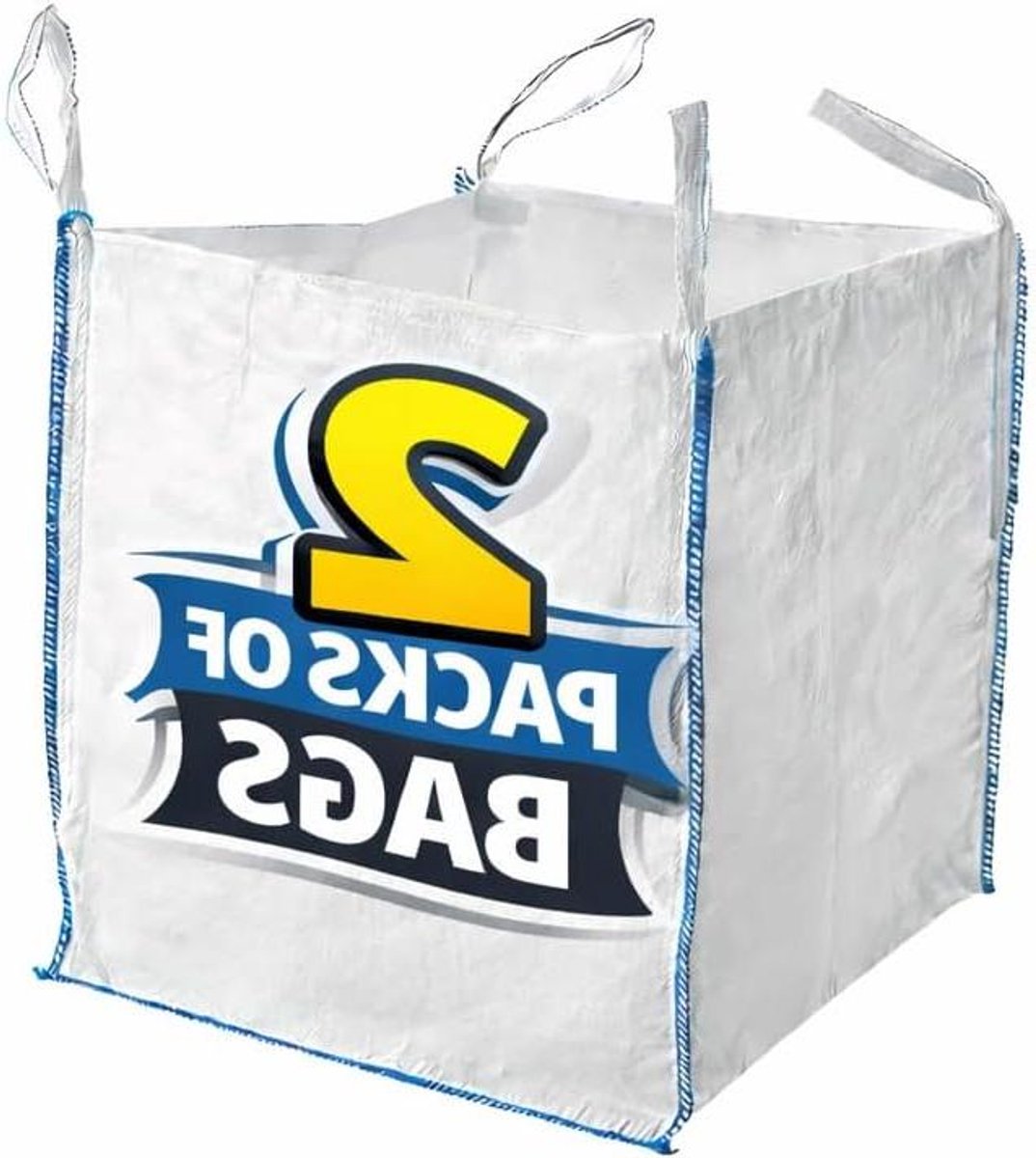 FIBC bulkzak - Big bag tuinafval - Afval transporteren - Zwaar werk - 85 x 85 x 85 cm - Wit