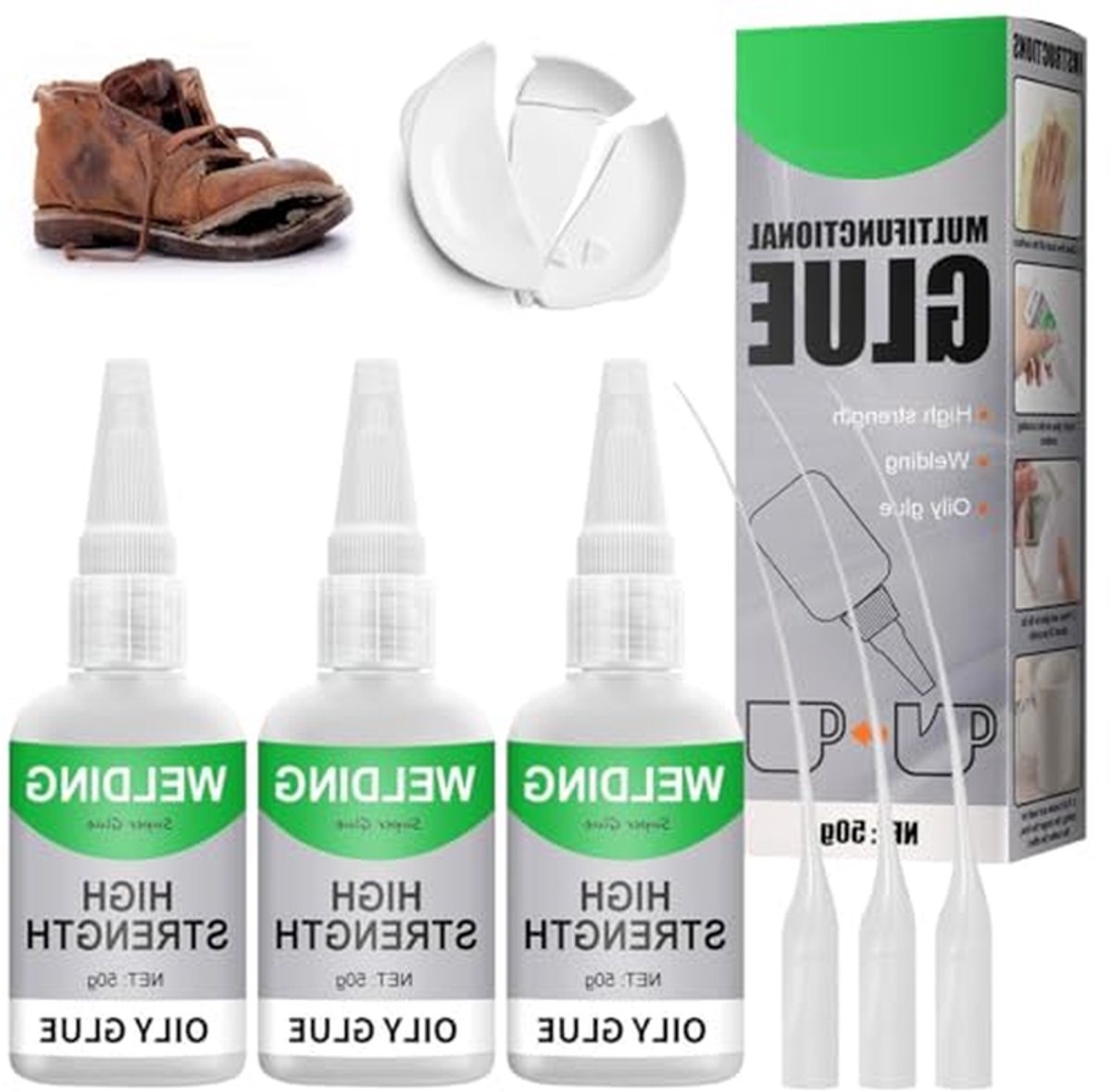 Universele Lijm - Superlijm Waterdicht - Repareren en Plakken - Sneldrogend Oliebasis - 3 stuks - Helder