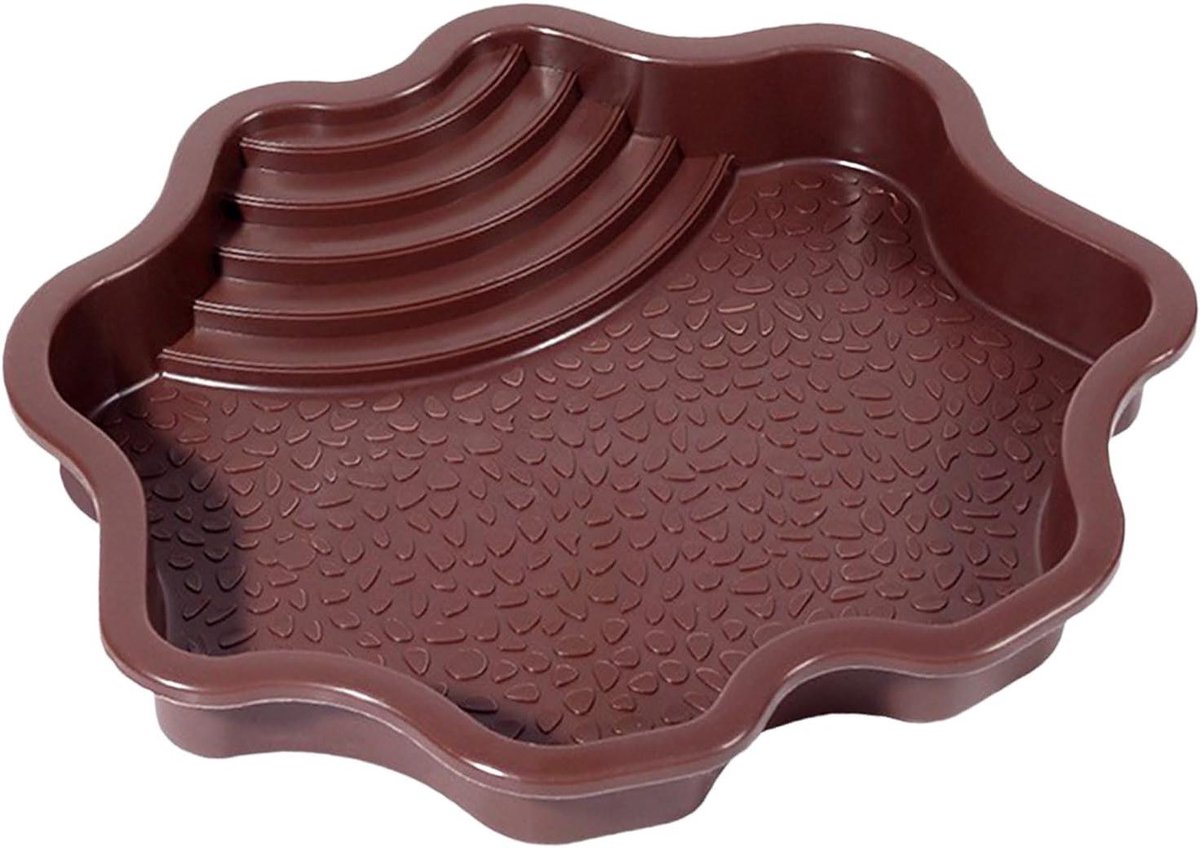 Reptielen Bad - Terrarium Bak - Natuurlijke Habitat Creëren - Antislip Klimhelling - 30x30x5.5 cm - Rood