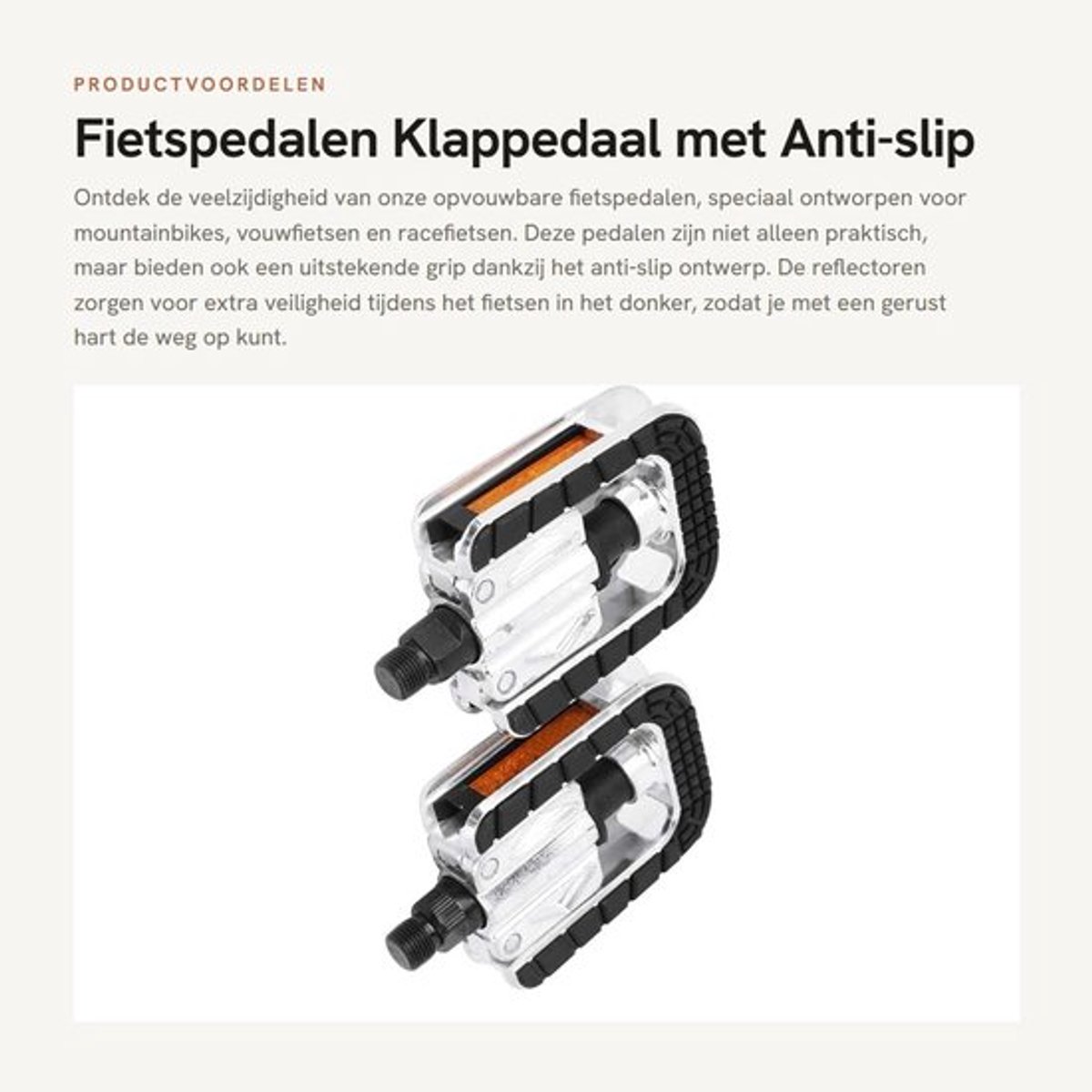 Fietspedalen Antislip - Opvouwbaar 180 Graden - Reflectoren - Fietspedalen Mountainbike/Vouwfiets/Racefiets - Hoogwaardige Koolstofstaal - Veilig Rijden 's Nachts - Fietsaccessoire