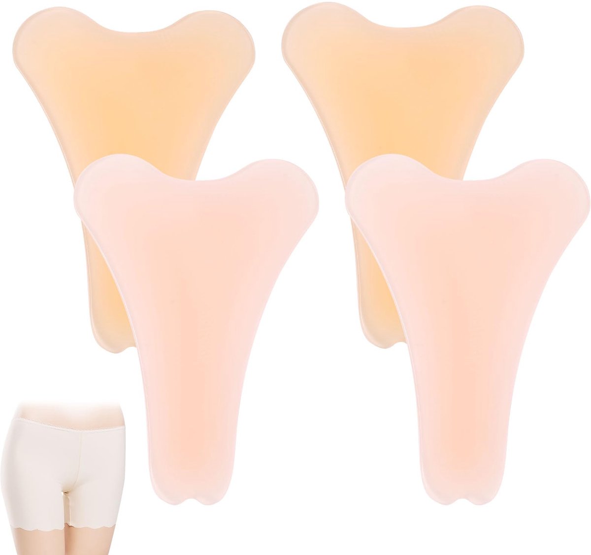 Dailygoods - 4 Stuks Cameltoe Concealers - Herbruikbare Y-vormige Zelfklevende Pads voor Vrouwen