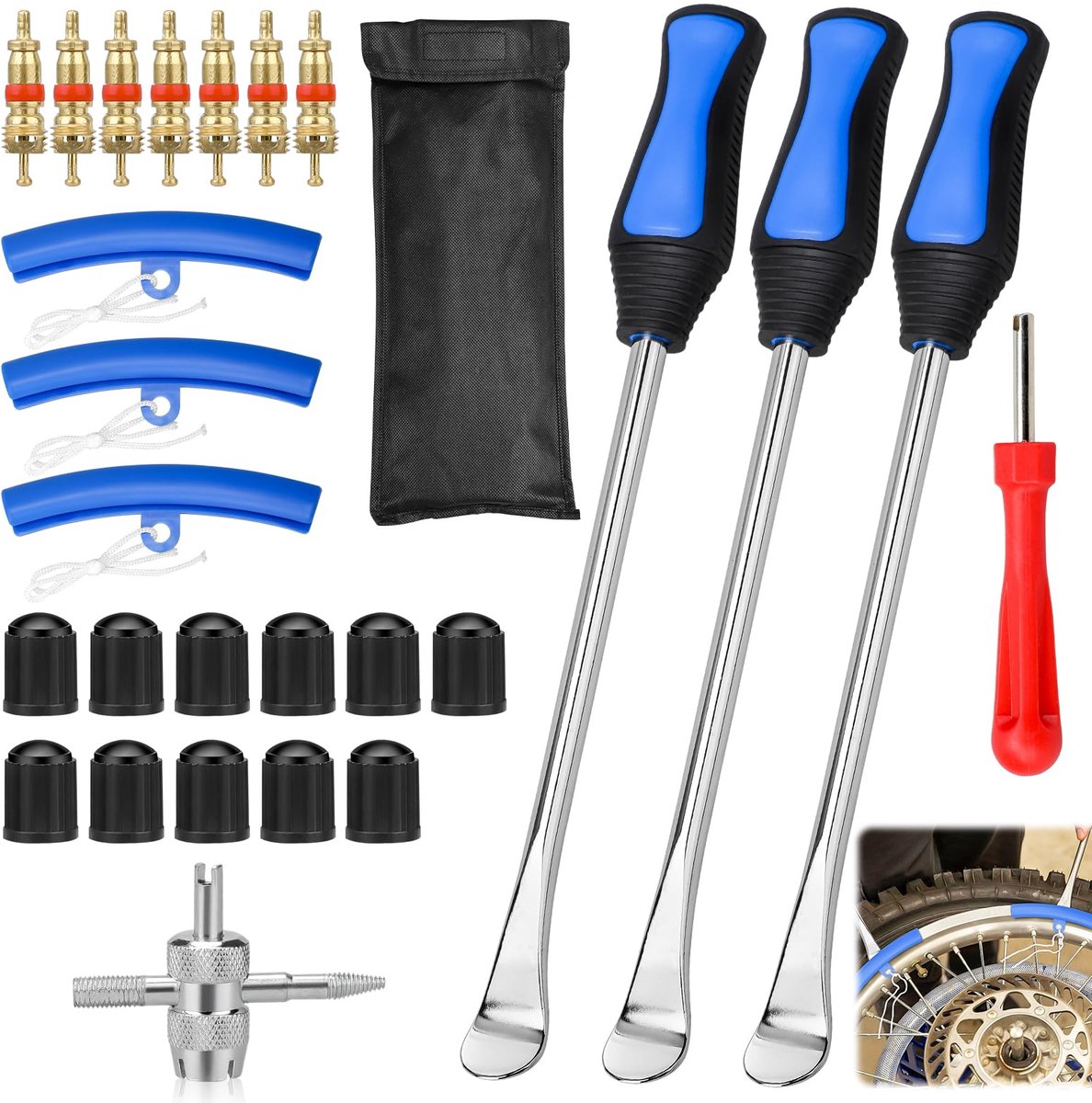 Dailygoods - 27 Stuks Bandenmontage Levers met Velgenbescherming