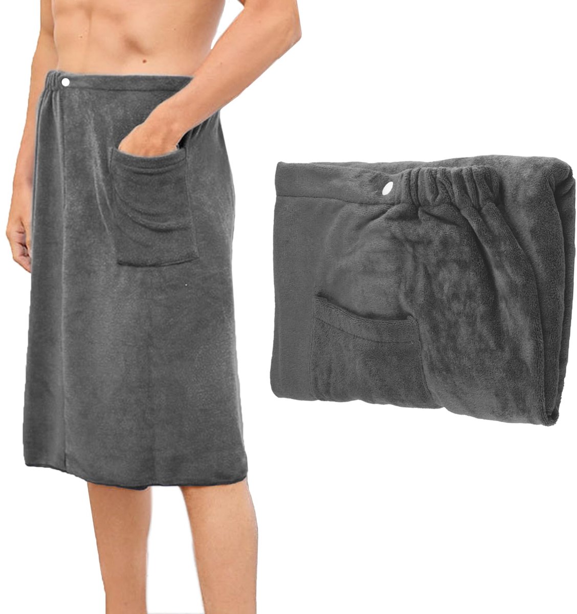 Dailygoods - Badjas voor Heren - Grote Maat, Sneldrogend, 70 x 140 cm