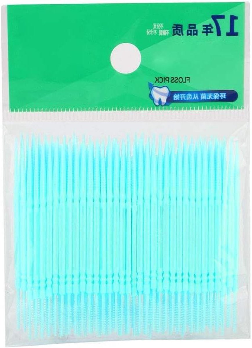 Floss Picks - Tandenstokers Mondverzorging - Interdentale Reiniging - Dubbelkop Ontwerp - 100 Stuks - Wit