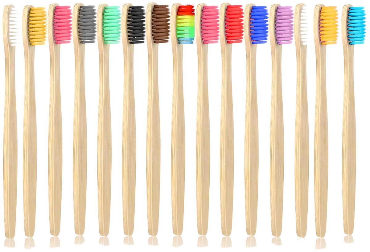 Dailygoods - Set van 15 Bamboe Tandenborstels - Natuurlijke en Duurzame Mondhygiëne