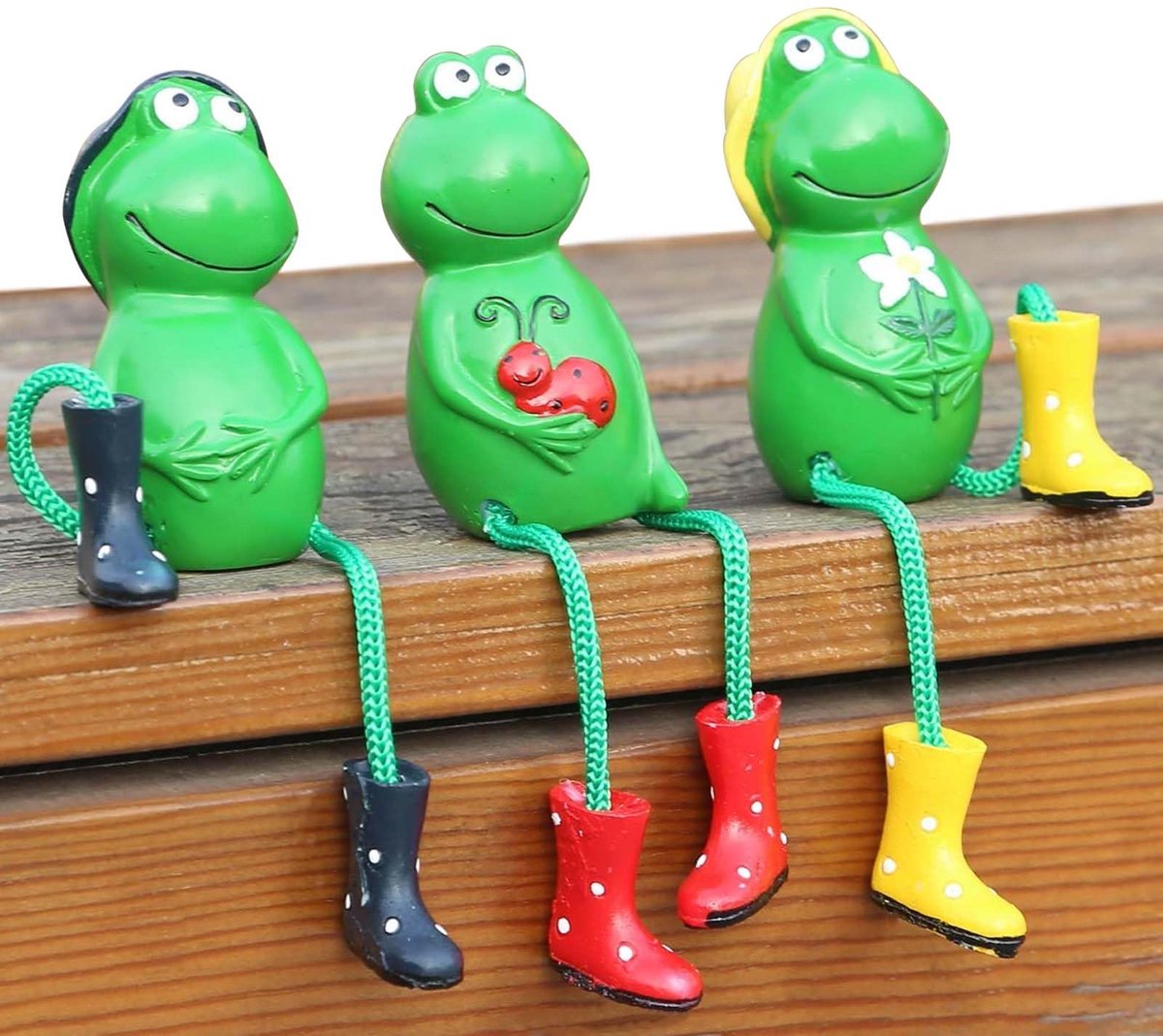 Dailygoods - Set van 3 Decoratieve Kikkerfiguren voor de Tuin