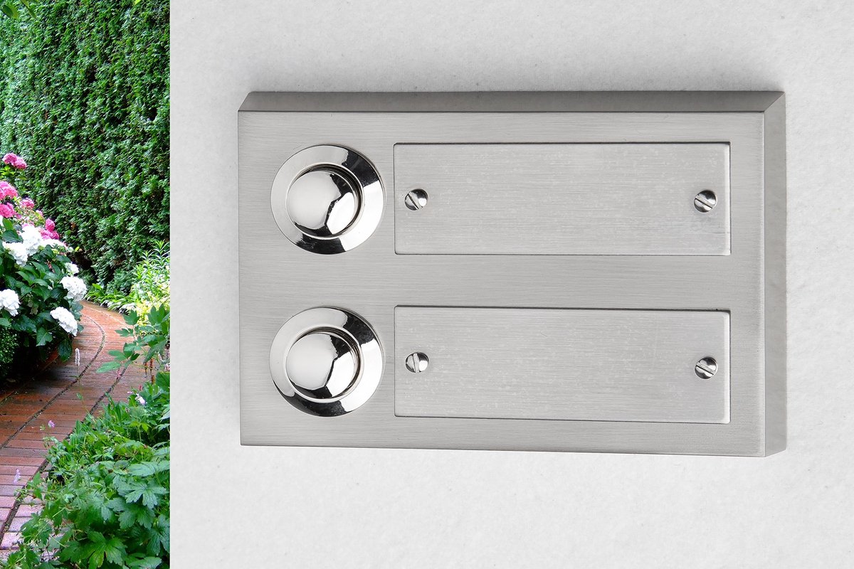 Dailygoods - Deurbel Knop 2-voudig Opbouw, Echt Metaal