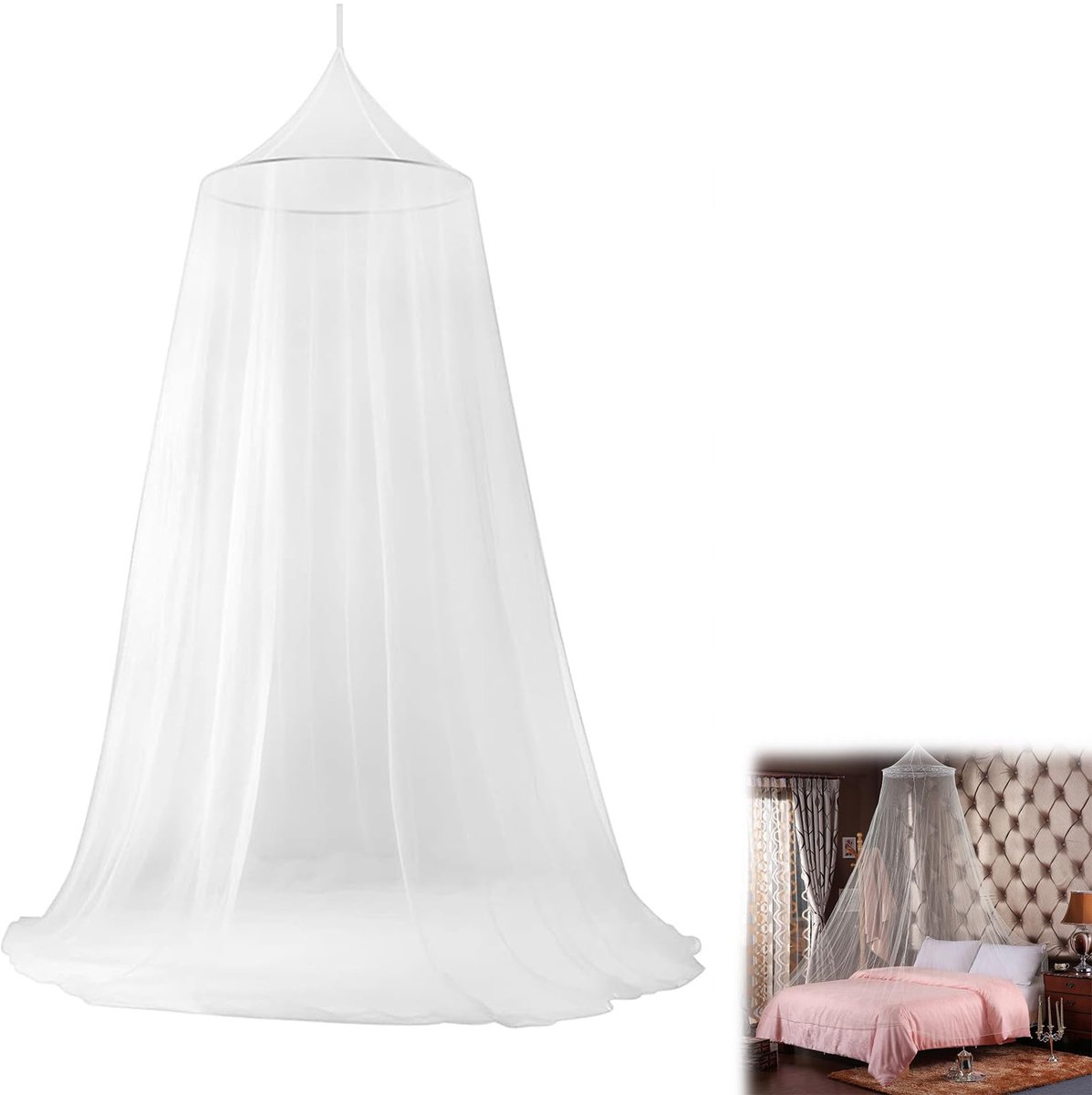Dailygoods - Mosquitonet voor Tweepersoons- en Eenpersoonsbed - Bescherming tegen Insecten voor Thuis en Reis