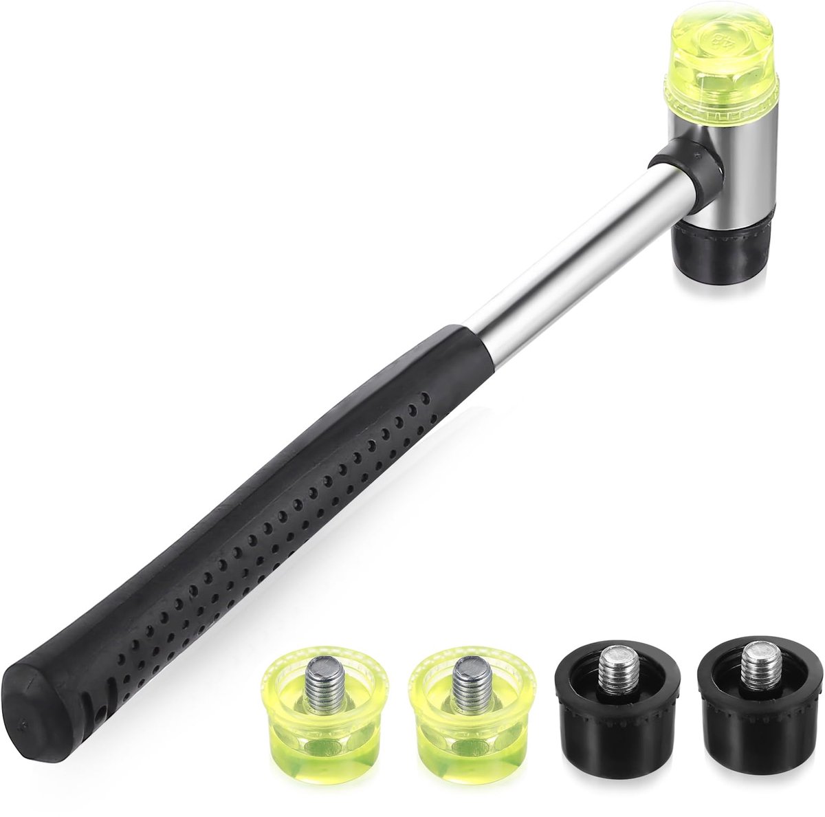 Dailygoods - Kleine Rubberhamer met 4 Vervangbare Koppen - Ideaal voor Handwerk