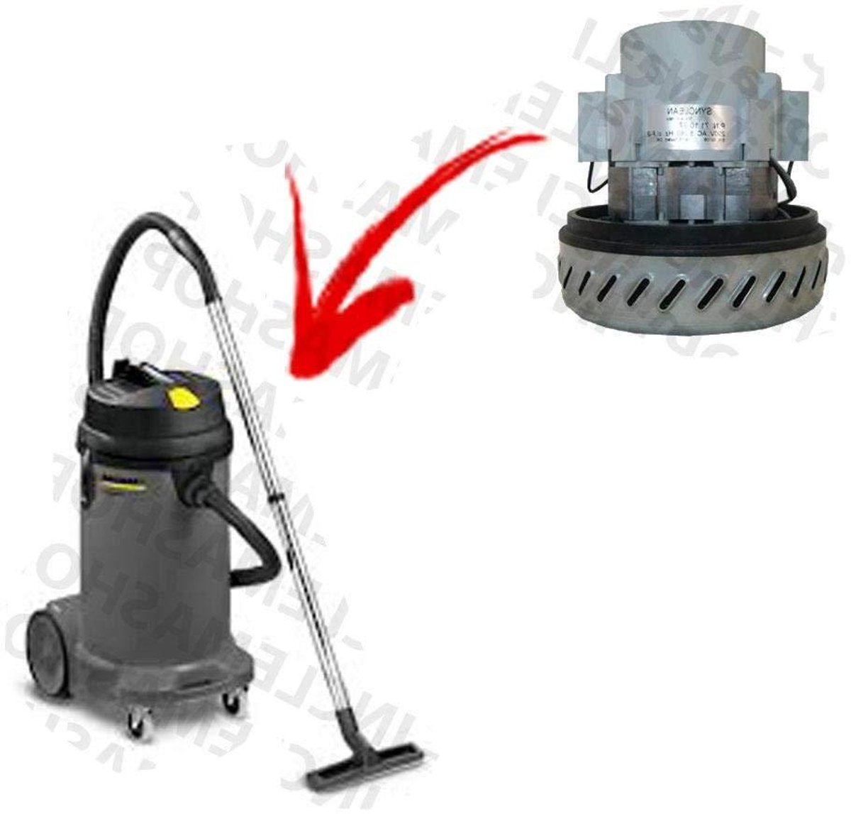 Zuigmotor - Stofzuigermotor - Stofzuiger Reparatie - 1200 Watt Vermogen - 144 cm Turbine Diameter - Zwart