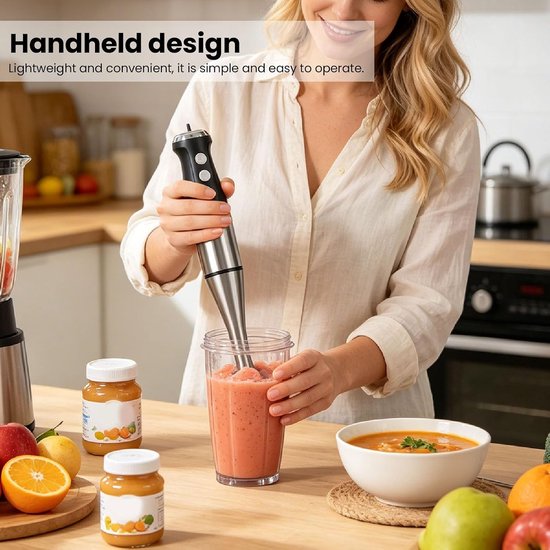 Mini Handblender - Draagbare Blender Smoothiemaker - Onderweg Mixen - 1000W Krachtige Motor - 40 cm - Zwart van MINI — afbeelding 2