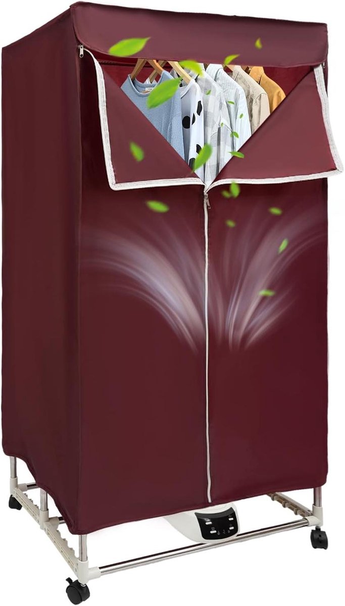 Opvouwbare Wasdroger Mobiele Droogkast Snel Kleding Drogen PTC 5-laags Verwarming 70 x 50 x 150 cm