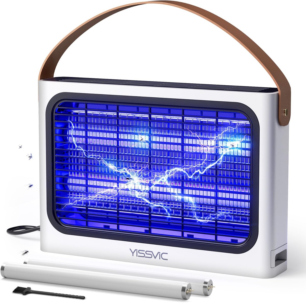 SnelShoppen - Muggenlamp voor Binnen - 4300 V Elektrische Vliegendoder UV-Lamp 20 W met 2 Reserve Lampen - Krachtige Insectenvernietiger Tegen Muggen,