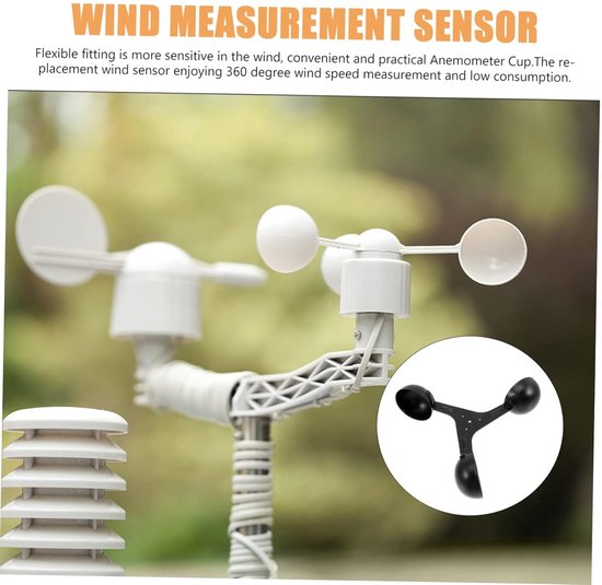 Wind Sensor Cup - Windmeter Onderdeel - Weer Meten - Aluminium Legering - 17 cm - Zwart — afbeelding 5
