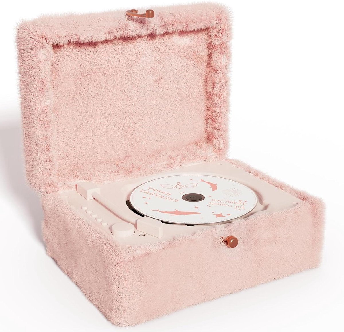 CD Speler - Muziekspeler Bluetooth - Muziek Luisteren - Pluche Fluweel Design - Niet gespecificeerd - Roze
