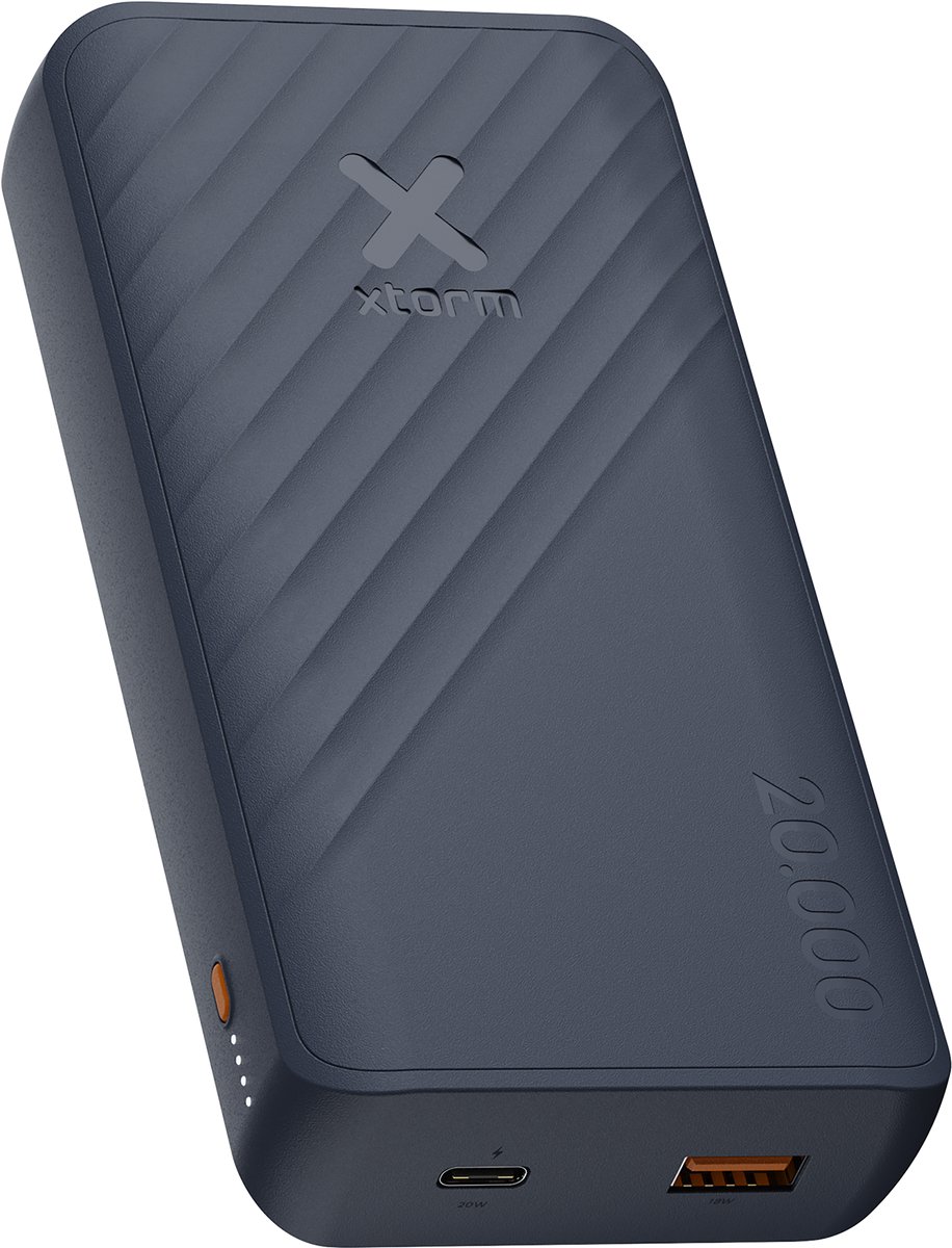 Xtorm Go2 Powerbank 20000 mAh – USB-C & USB-A Powerbank – 20W Snelladen – Powerbank voor Telefoon - Blauw