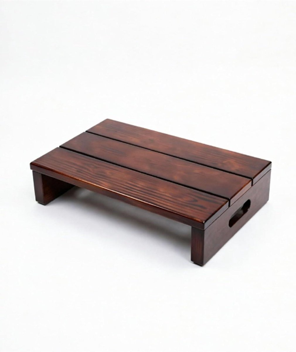 Massief houten opstapje - Mobiliteitshulp - Hoge plekken bereiken - Veilig en stabiel - 50x30x15 cm - Walnoot
