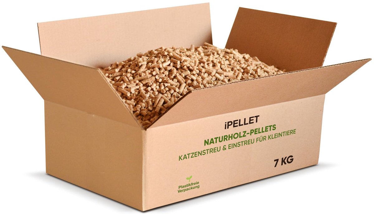 SnelShoppen - Natuurhouten Pellets Kattenbakvulling & Strooisel voor Kleine Dieren - 100% Natuurlijk, Sterk Absorberend, Geurbindend - 7 kg Box