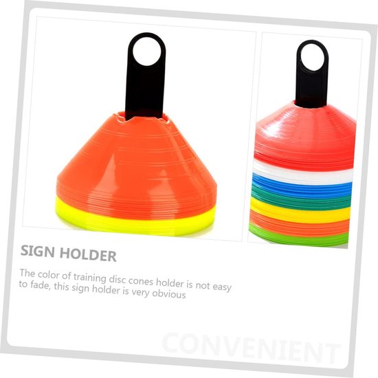 Voetbal Trainingsmateriaal - Oefen Kegels - Sport Training - Handige Opbergstandaards - 10 Stuks - Zwart — afbeelding 2