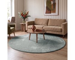 NATURL. Rond wasbaar vloerkleed - Vivid Groen - Ø 100cm