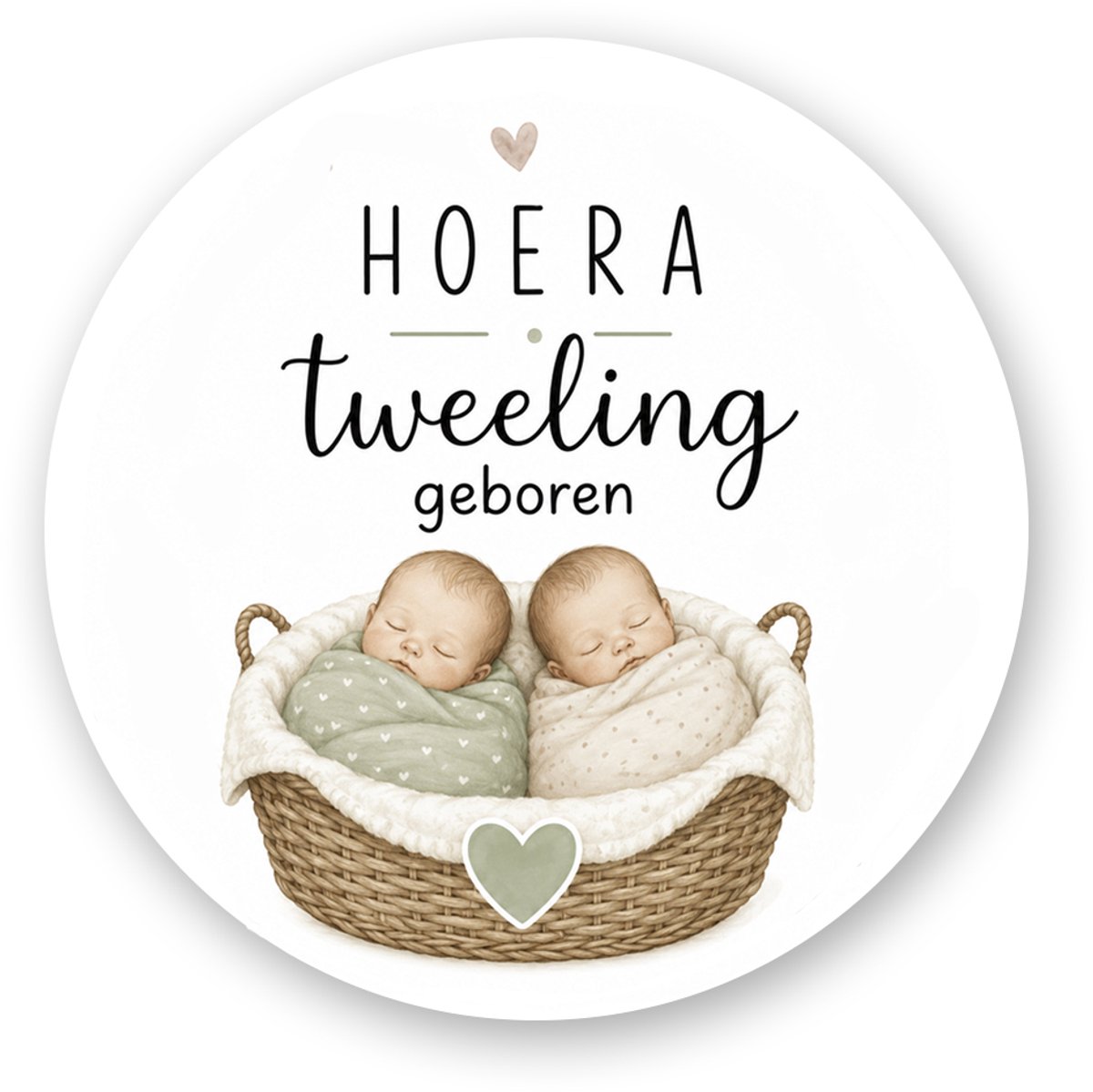 Sluitsticker Tweeling Geboren – Geboorte Sluitzegel Tweeling