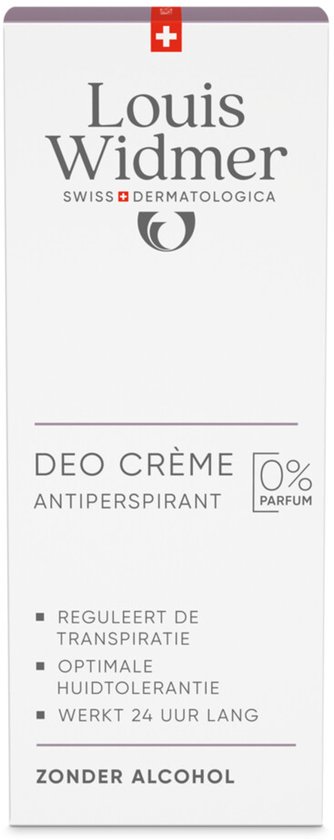 Louis Widmer Deo Crème Antiperspirant Zonder Parfum