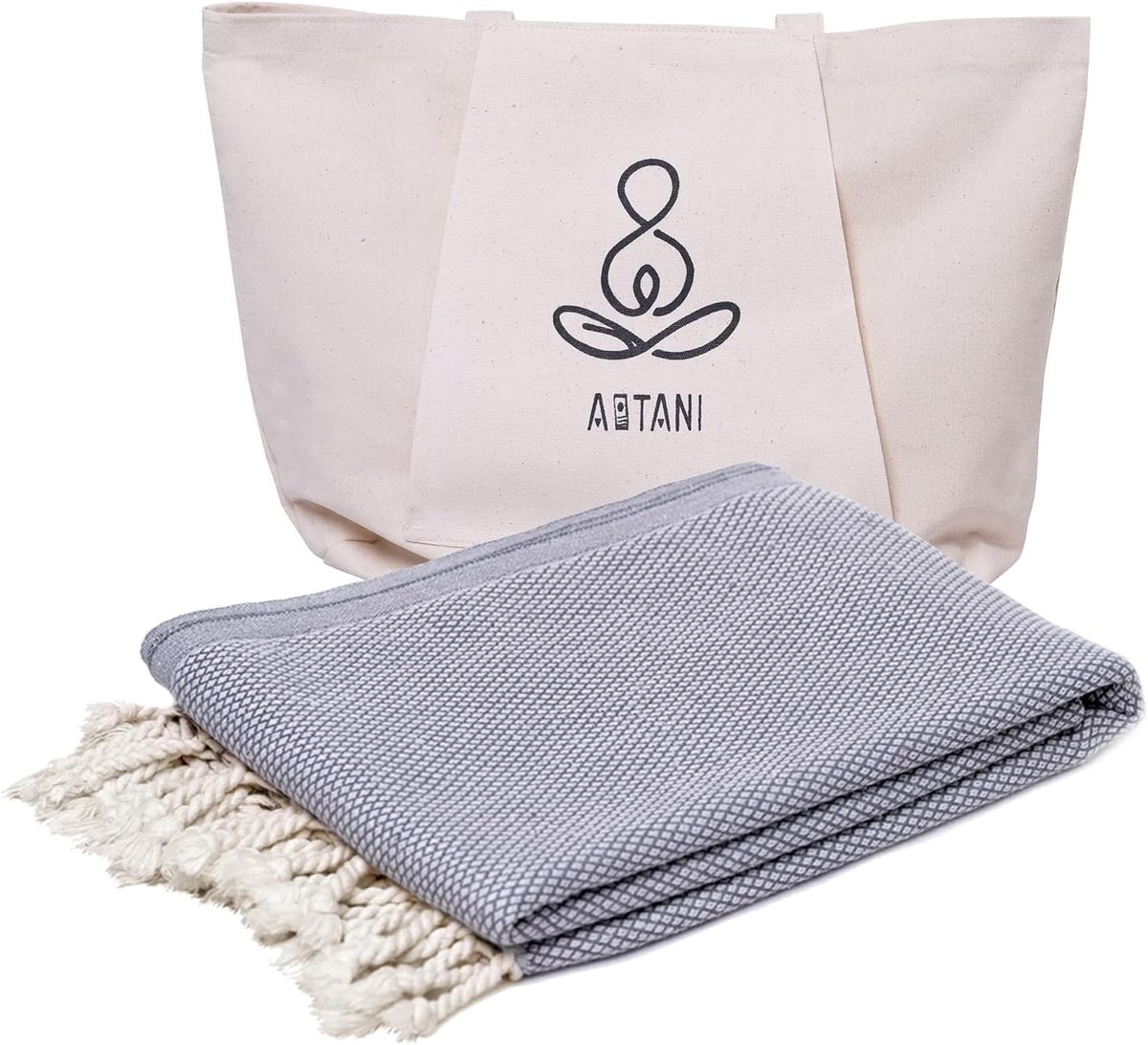 SnelShoppen - Extra Groot Turkse Strandlaken - Zandvrij Lichtgewicht Katoenen Sneldrogende Stranddeken - XL Yoga Eco Handdoeken voor Vakantie, Camping