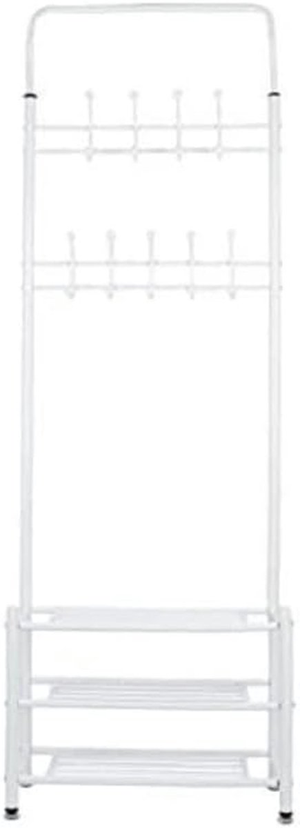 Kledingrek met Schoenopslag - Kapstok Hanger - Organiseren van Ruimte - Verstevigd Schoenrek - 190x66x30cm - Zwart