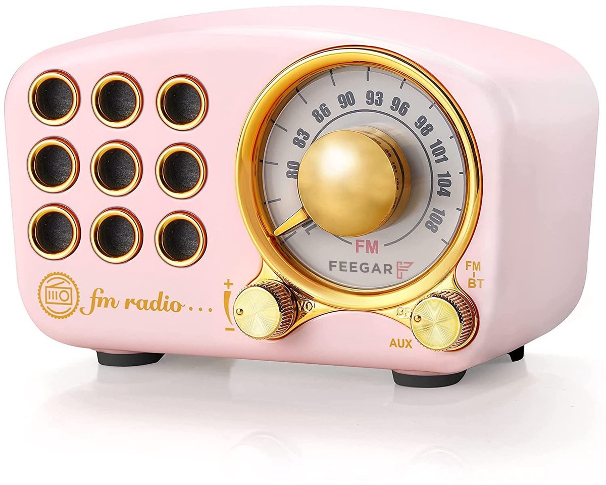 SnelShoppen - Retro Bluetooth Speaker - Vintage FM-radio met Sterke Basversterking, Luid Volume, F-kaartsleuf, MP3-speler & Aux-bediening - Perfect vo