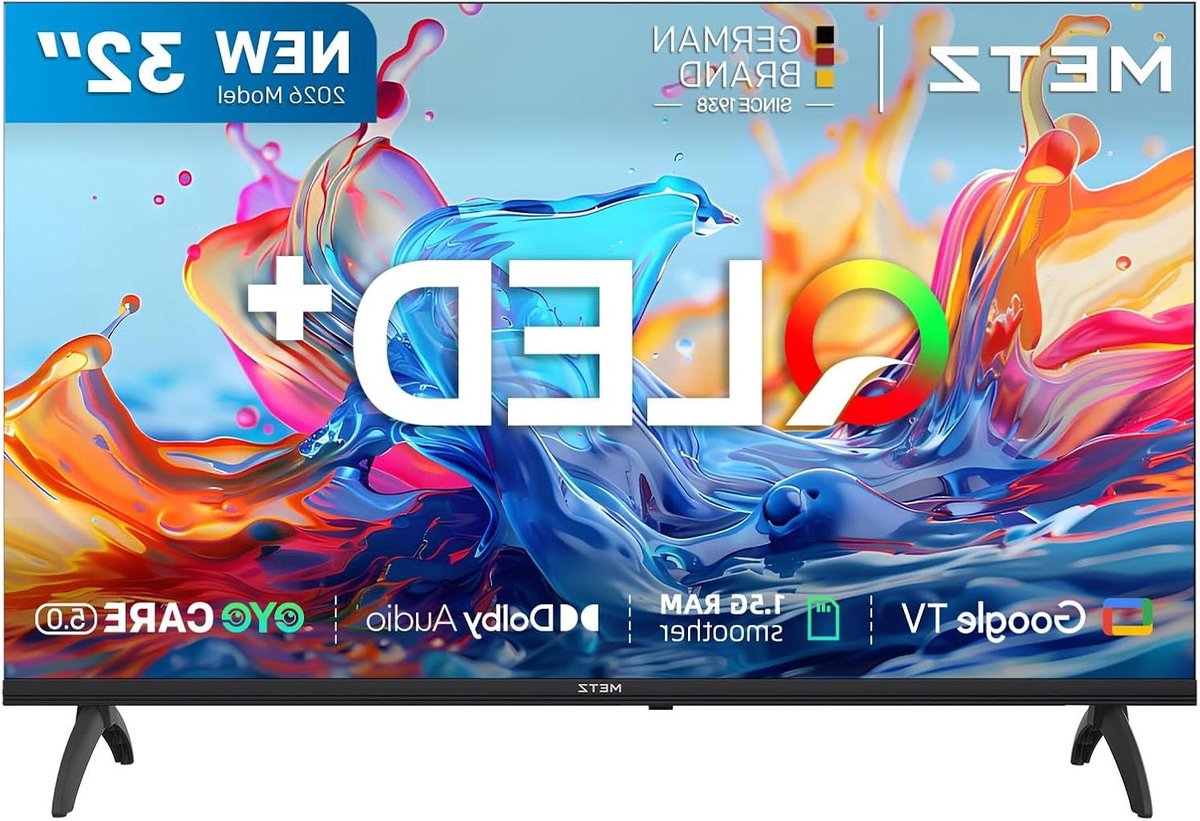 QLED TV - Smart TV - Thuis Kijken - Google TV - 32 Inch - Zwart